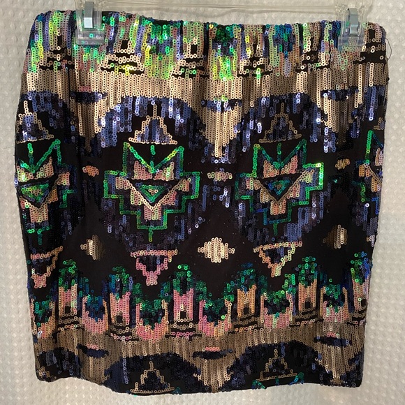Aztec Sequin Skirt - Picture 2 of 4
